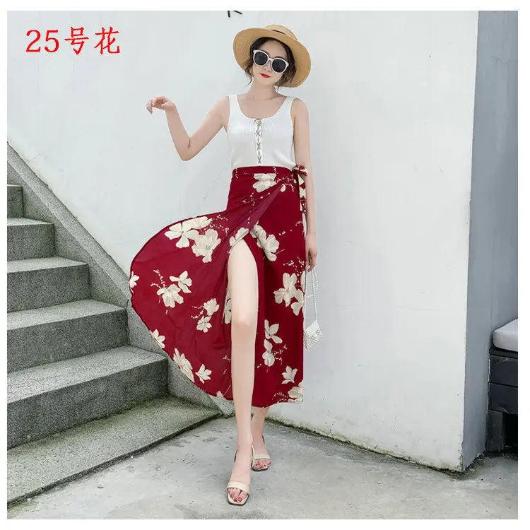 Новинка, летняя модная длинная юбка, женские юбки, scover-ups sarong, парео, Пляжное шифоновое платье, макси юбка, полотенце, несколько способов ношения - Цвет: Color 25