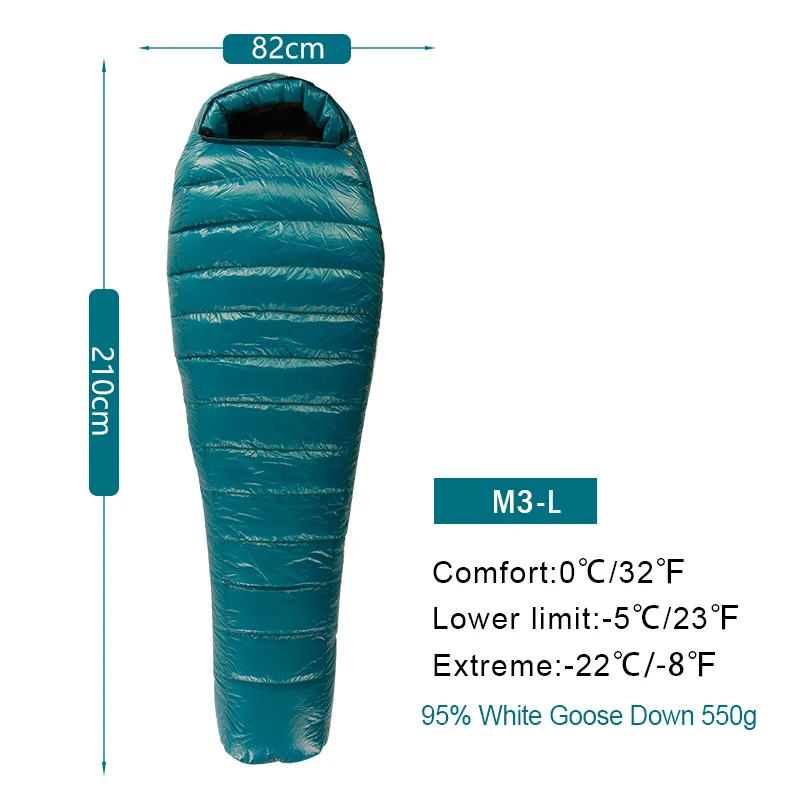 AEGISMAX M3 длинный Открытый Кемпинг Мумия 3 сезон вниз спальный мешок - Цвет: M3 Long