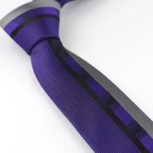 Для мужчин костюм Галстуки Дизайн фиолетовый с черный/серый полосатый галстук узкий галстук 6 см Сорочки выходные для мужчин свадебные галстук gravatas Corbata