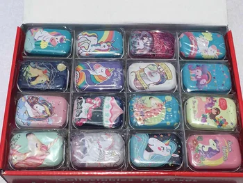 

32pcs/lot Dream Unicorn Creative Collective Tin Boxes Small Tin Box Metal Storage case Candy Box with lid Party Favors