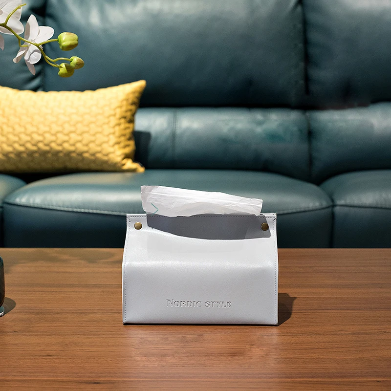 

PU Nordic Paper Storage Bag Minimalist Scandinavia Modern Paper Tower Bag Organizer Storage Container Home Car Office