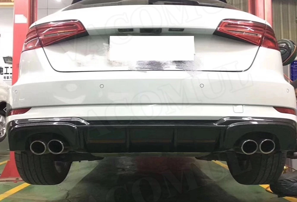Углеродное волокно задний бампер спойлер, диффузор для Audi A3 Sline S3 хэтчбек Sportback стайлинга автомобилей
