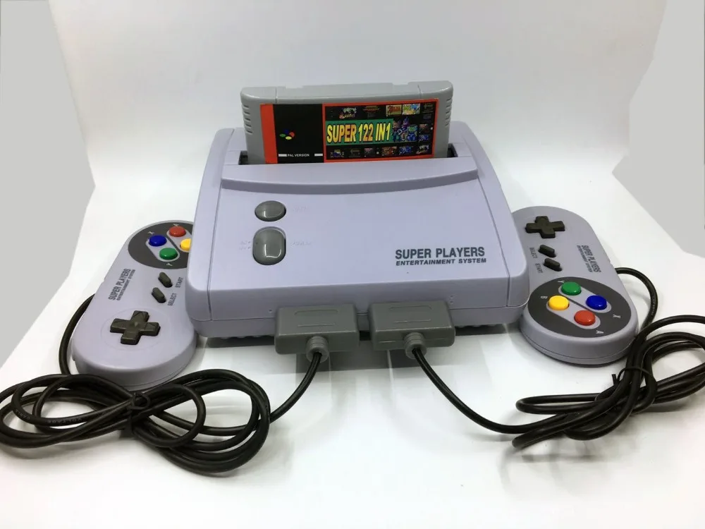 

TV Video Game PAL Console for Snes 16 Bit Games with 100+22 In 1 SNES Game Cartridge (can save)
