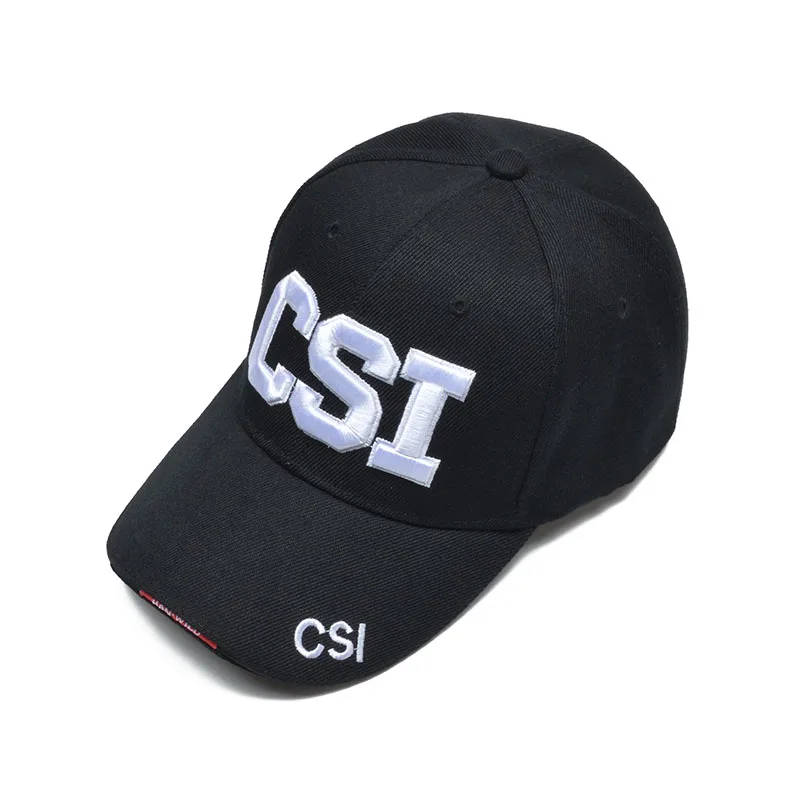 Новинка, Бейсболка унисекс, 3D вышивка, Csi, буквы, Gorras Para Hombre, Bone Snapback, Мужская кепка, регулируемая армейская Кепка