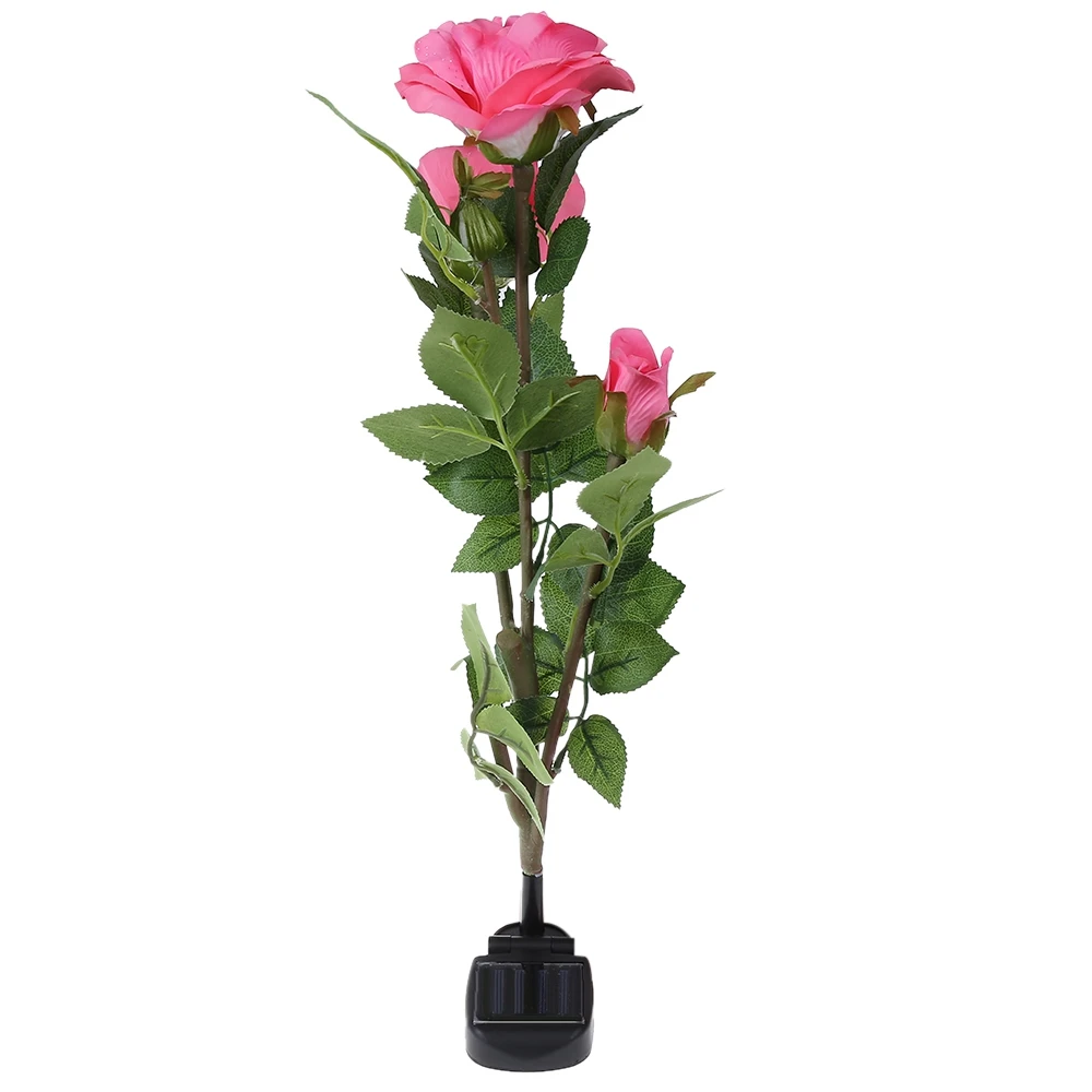 

Outdoor Solar Powered LED Light Rose Flower Lamp for Yard Garden Path Way Landscape