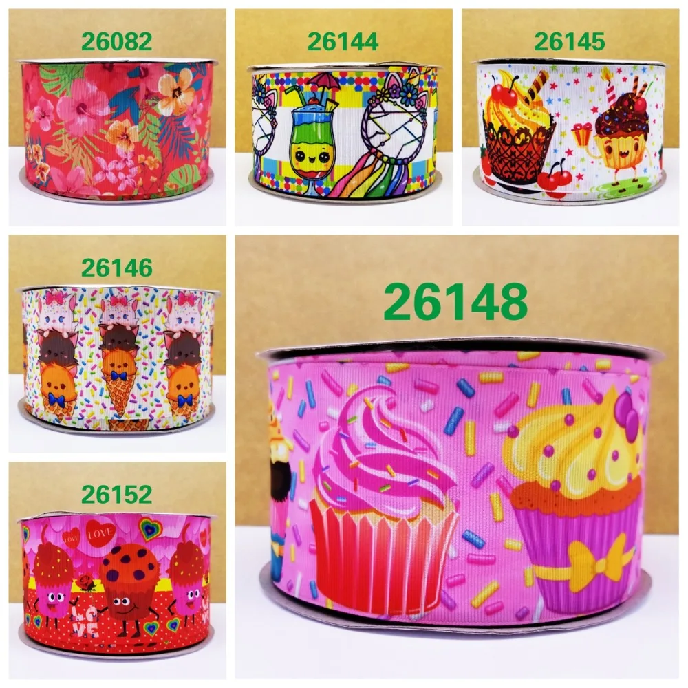 

Cartoon printed grosgrain ribbon ,satin ribbon 10 yards . 26082-