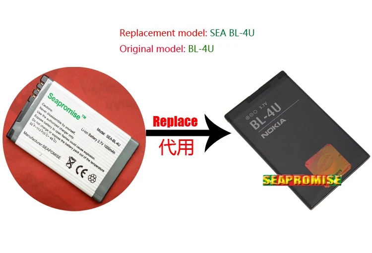 Розничная мобильных телефонов батарея BL-4U BL4U для Nokia E66, 3120 классический 5330XM 5730xm 6212 6216,6600 слайд 8800 арте e75 E8900