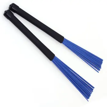 

HOT 8X Generic 1 Pair Jazz Drum Brushes Retractable Drum Sticks 32cm black/blue