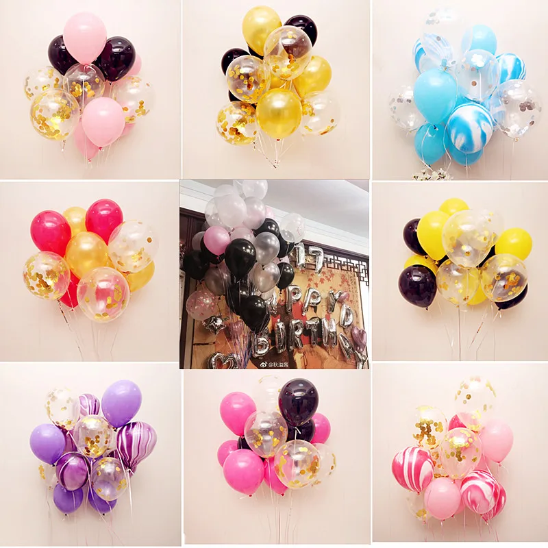

30 pcs/lot Confetti Balloon Bouquet for Baby Shower Birthday Wedding Party Decoration Photobooths Backdrop Helium Balloons