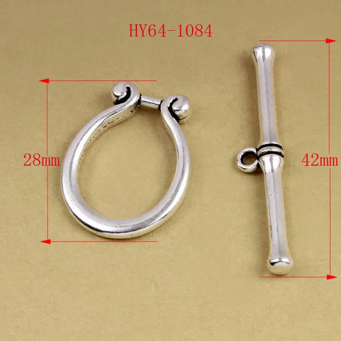 

10set 64-1084 Zinc Alloy finding Antique silver Plated Clasps Toggle Clasp Dangle Pendant Fit Jewelry Making