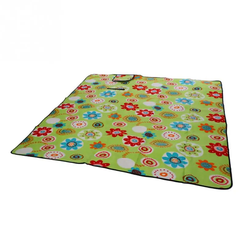 5 цветов 2 м* 2 м Открытый складной туристический коврик гриль для пикника Одеяло водоустойчивое одеяло Пляжный с защитой от песка коврик - Цвет: Green Flower