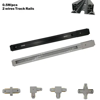 

1pcs 0.5M track rail 1 Phase 2 wires guide rail for led track light use