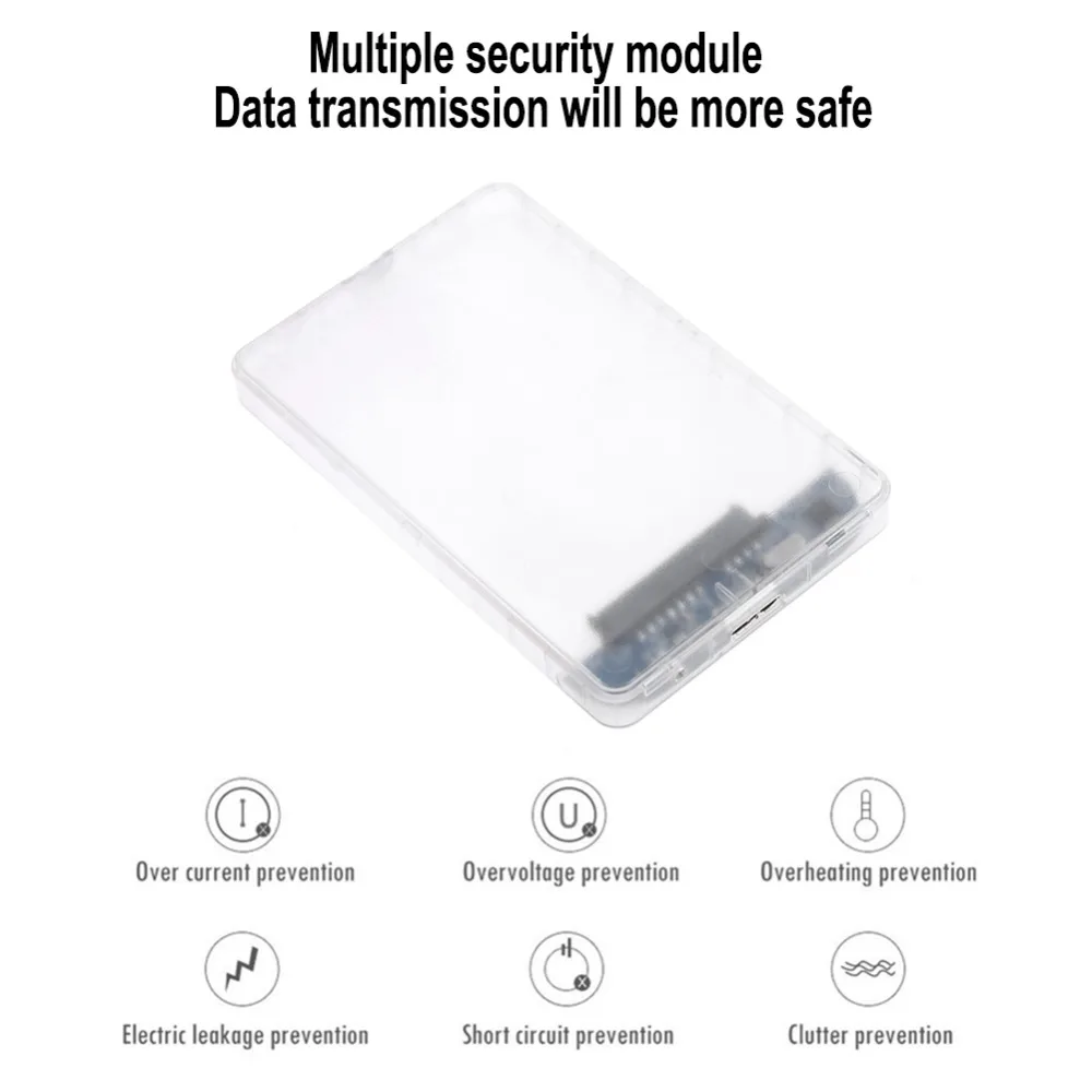 2 5 &quotUSB 3 0 SATA коробка для жесткого диска прозрачный пластиковый корпус внешнего