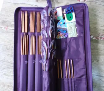 

Sewing Needles Crochet Hooks Set Hand Tool PU bag Aluminum Knitting Needle Kits Straight Needles Ring Needles Needlework 75