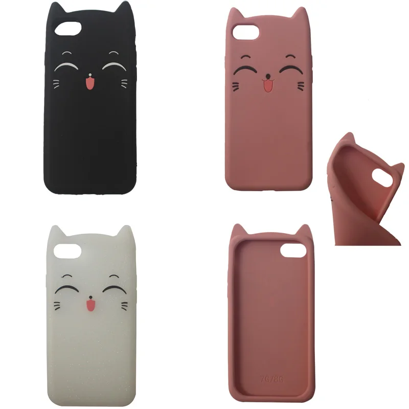 

Cartoon Beard Cat Cases For iPhone X 5 5S 5C SE 6 6S 6 Plus 7 8 Plus Cute Animal Soft Silicone Phone Back Case Cover Skins Shell