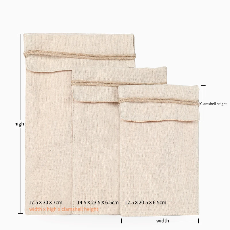 

High Quality Handmade Linen Jute Bag Custom Logo Print Pouch Wholesale Drawstring Bags For Wedding Party Gifts