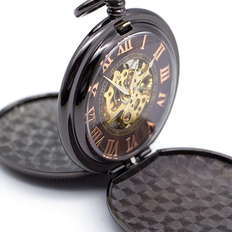Стимпанк поезд винтажные Механические карманные часы FOB часы медальон на цепочке ручной Ветер мужские reloj de bolsillo
