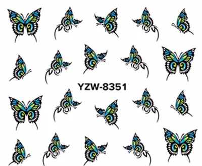 YZWLE 1 лист на выбор бабочка серия наклейки для ногтей водяные наклейки для ногтей искусство переводные наклейки s для ногтей