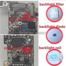 20 компл./лот для iPhone 5 5G 5S 5C светодиодный Подсветка катушки L3+ Подсветка диод D1+ Подсветка фильтры-предохранители материнской плате Запасная часть