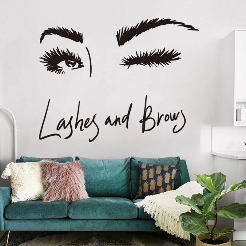 Sexy Long Eyelashes Wall Stickers Art Decals Living Room Sofa Bedroom