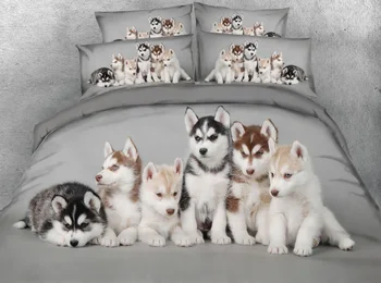 

3pcs All kinds Dogs printed bedding sets contains 1 blanket cover 2 pillow shams dog duvet cover set queen king size