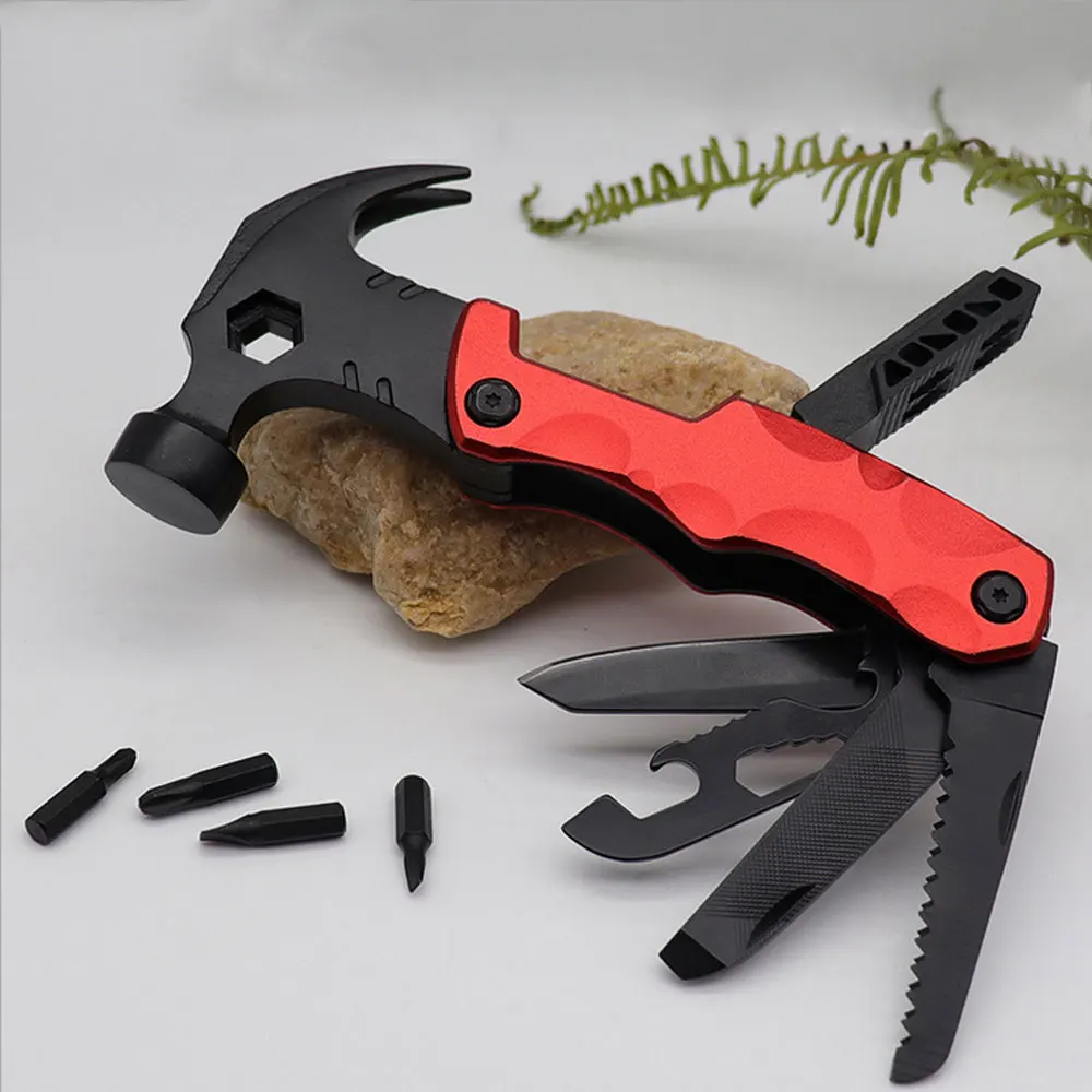 

Multifunctional Safety Hammer EDC Knife Opener Screwdriver Plier Tool Kit Emergency Survival Hammer Outdoor Tools