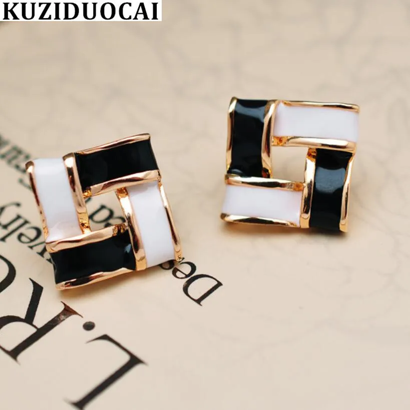 Kuziduocai новые модные ювелирные изделия металлические краски квадратные конфетные