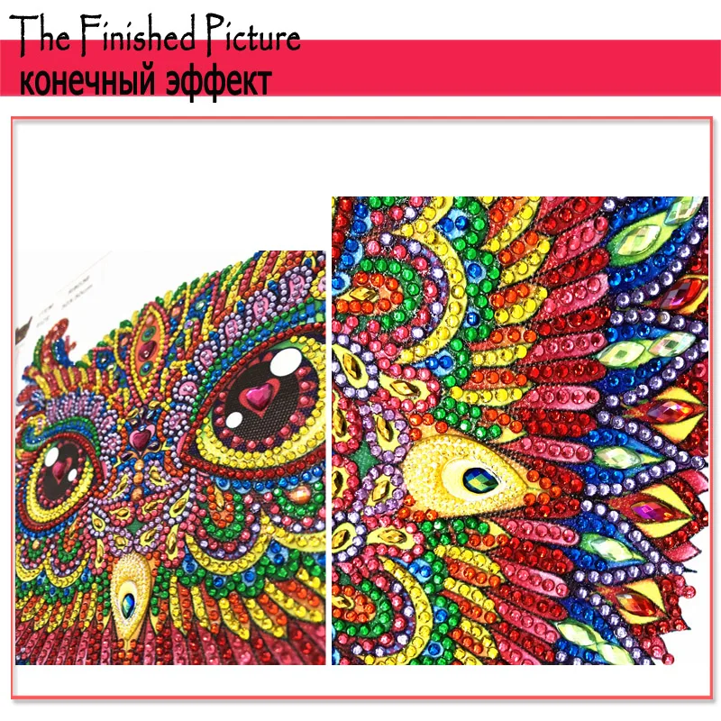 RUBOS DIY 5D Diamond Painting Cute Owl Special Bead Diamond Embroidery Big Pearl Rhinestones Mosaic Sale Gift Craft Hobby Decor (9)