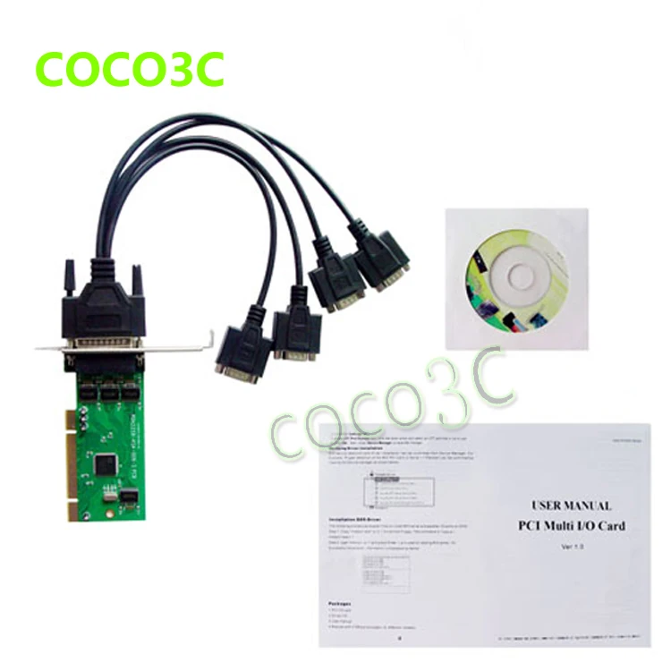 IOC845 PCI 4 порта серийный карта несколько RS232 DB9 COM порт в адаптер IO с низкопрофильным