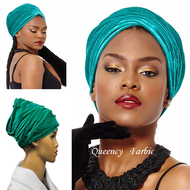 

New Fashion African Velvet lace headwrap and scarf, soft African Headtie, African turban, Women's Accessories, Women's Clothing