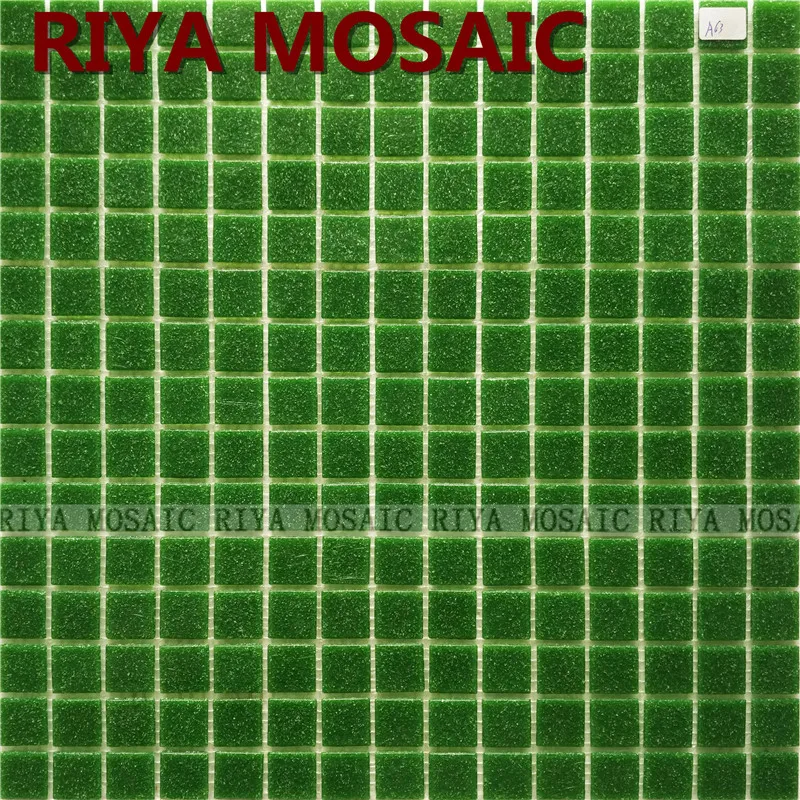 Бесплатная доставка RIYA 20 мм Бутылка зеленая стеклянная мозаичная плитка