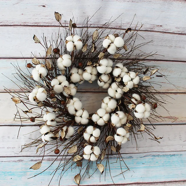 Cotton Wreath Shabby Cottage Beach Prairie Chic Home Decor Door Cotton Wreath Shabby Cottage Beach Prairie Chic Home Decor Door White Wall Art Candle