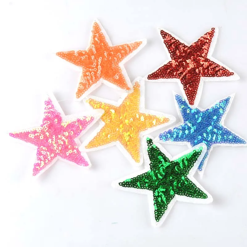 6pcs Star patches badges for clothing iron embroidered patch applique