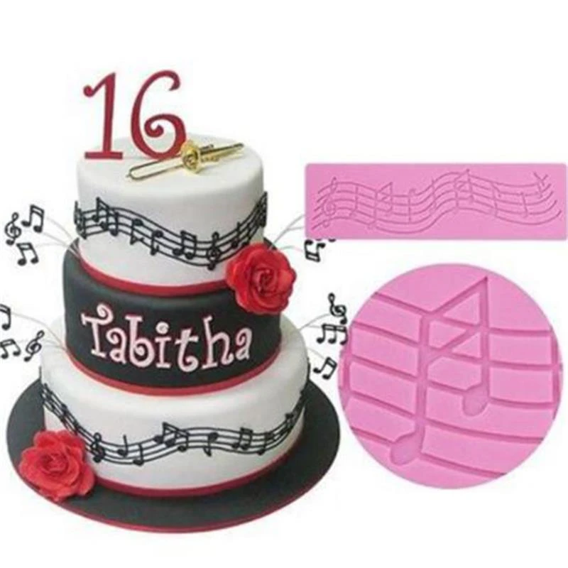 Musique Stave Forme Silicone Dentelle Moule Gateau Chocolat Fondant Decoration Cuisson Aliexpress