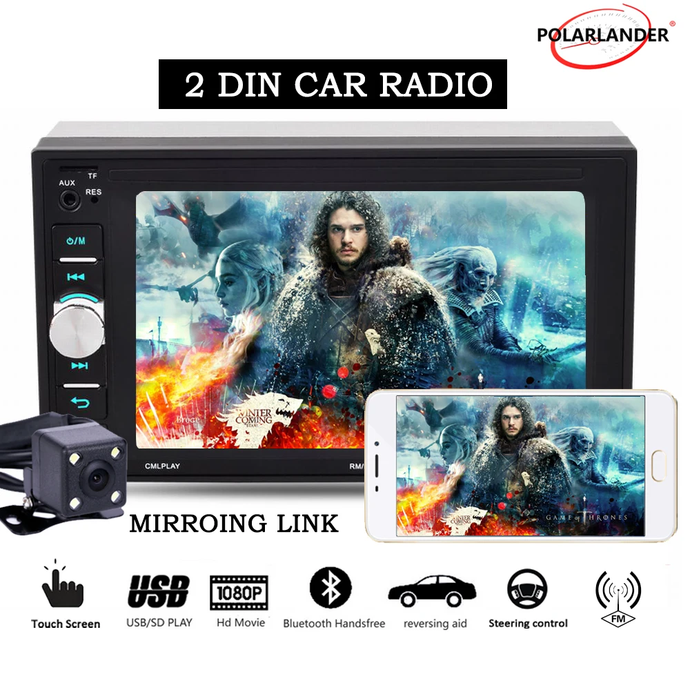Mirrori link 9 languages 6 2 inch with rear font b camera b font touch screen