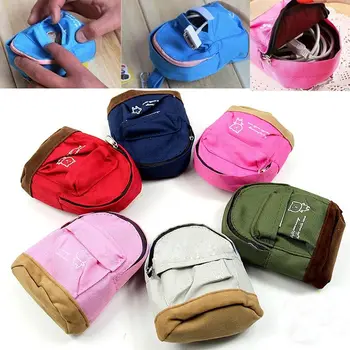 

Hot Sale 1 pcs Colorful Convenient Carry Portable Canvas Women Men Mini Backpack Key Holder Hand Pouch Coin Bag Fashion Gift