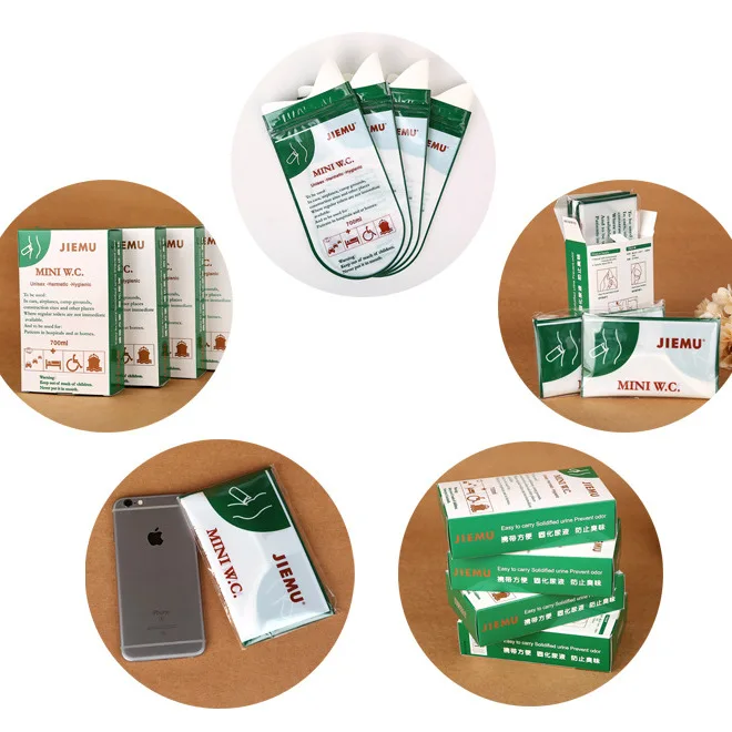 حار 4 قطعة/صندوق 700cc الطوارئ المحمولة سيارة كيس بول القيء أكياس البسيطة المحمول المراحيض مفيد للجنسين المتاح مبولة حقيبة تويلت