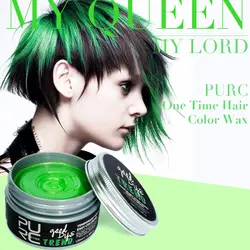 PURC одноразовые волос Цвет воск один краситель время формования паста зеленый краска для волос мужской моды воск грязи крем 100 ml