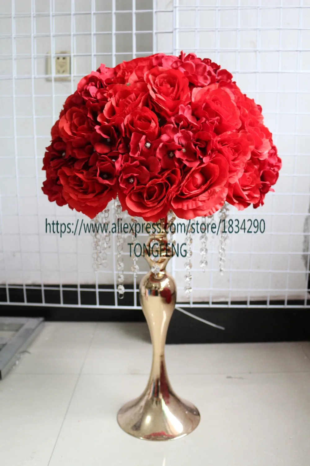 40 Cm 5 Pcs Lot Rouge Mariage Decoration Route Plomb Artificiel
