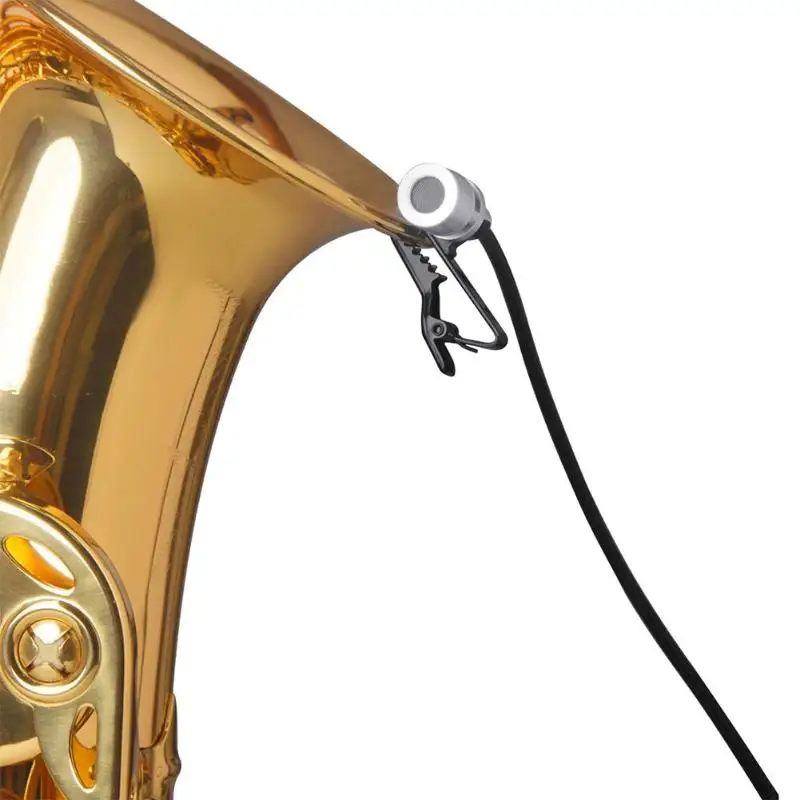 ALLOYSEED портативный Проводной клип-на микрофон для гитары саксофон труба скрипки Инструменты Мини нагрудные Музыкальный Микрофон