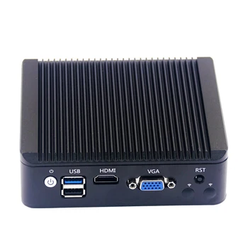 

Embedded Computer with Quad Core J1900 Fanless Mini PC case Win7 4LAN Micro firewall Server 4GB RAM For Network