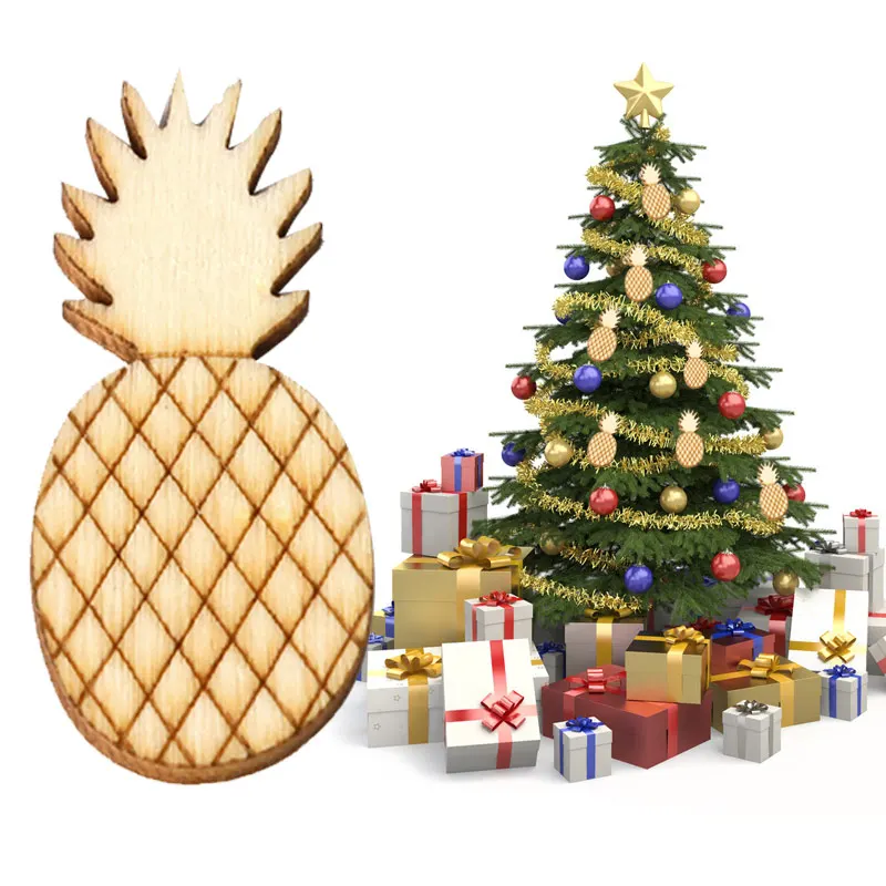 

Wood Craft Wooden Ornaments 10/50PCS Party Rustic Wedding Home Decoration Wood Pineapple Gift Birthday Ornament DIY Celebration