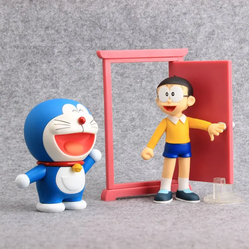 

JP Anime Doraemon 3 Styles Nobita Nobi & Random Door Minamoto Shizuka PVC Action Figures Collectible Model Dolls 10-12 CM