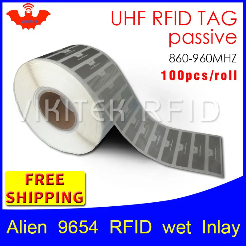 UHF RFID метка EPC 6C наклейка Alien 9654 влажная инкрустация 915mhz868mhz860 960MHZ Higgs3 100 шт.