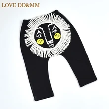Детские штаны с надписью «LOVE DD& MM»; Новинка года; весенние махровые хлопковые брюки с рисунком головы льва для маленьких мальчиков и девочек