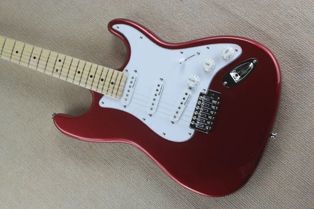 

Factory store Metal red candy ST signature maple fretboard 6 string Chrome Hardware Electric Guitar Guitarra free shipping