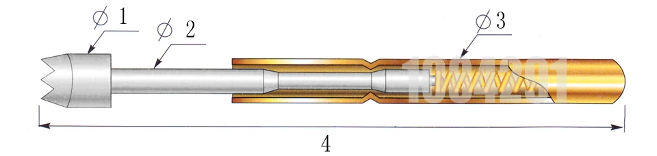 100 шт/лот P160-H4 диаметр 2,0 мм Пружинные Пробники Pogo Pin длина 24,5 мм(тактовая пружина froce: 140 г