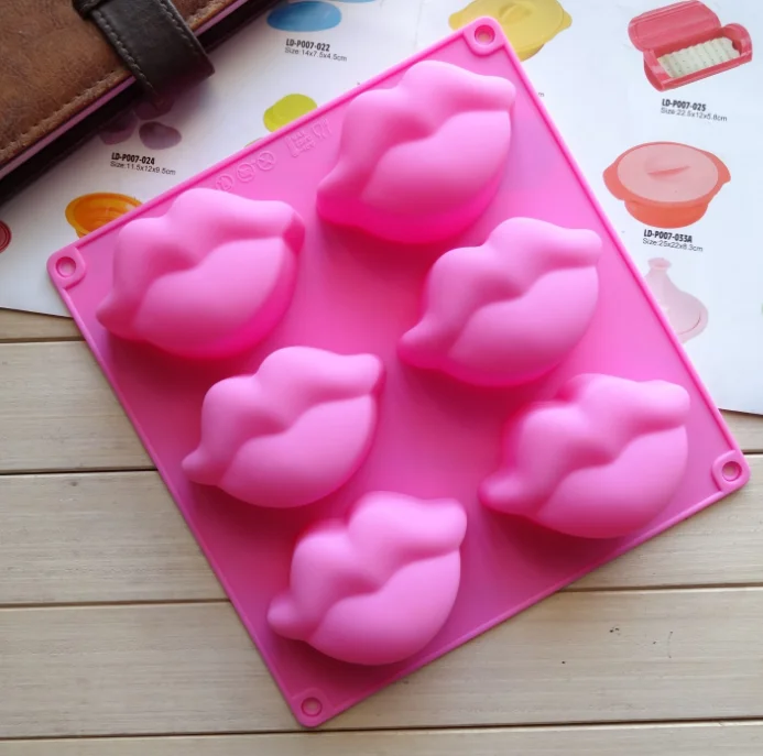 Силиконовые формы для торта 6 с пухлые губы Pudding желе формы мыло ручной работы плесень
