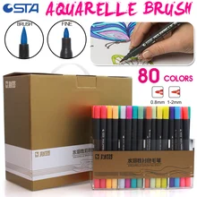 STA 80 Colors Water Based Ink Marker Pen Design Paint Sketch Manga Markers for Art Supplies