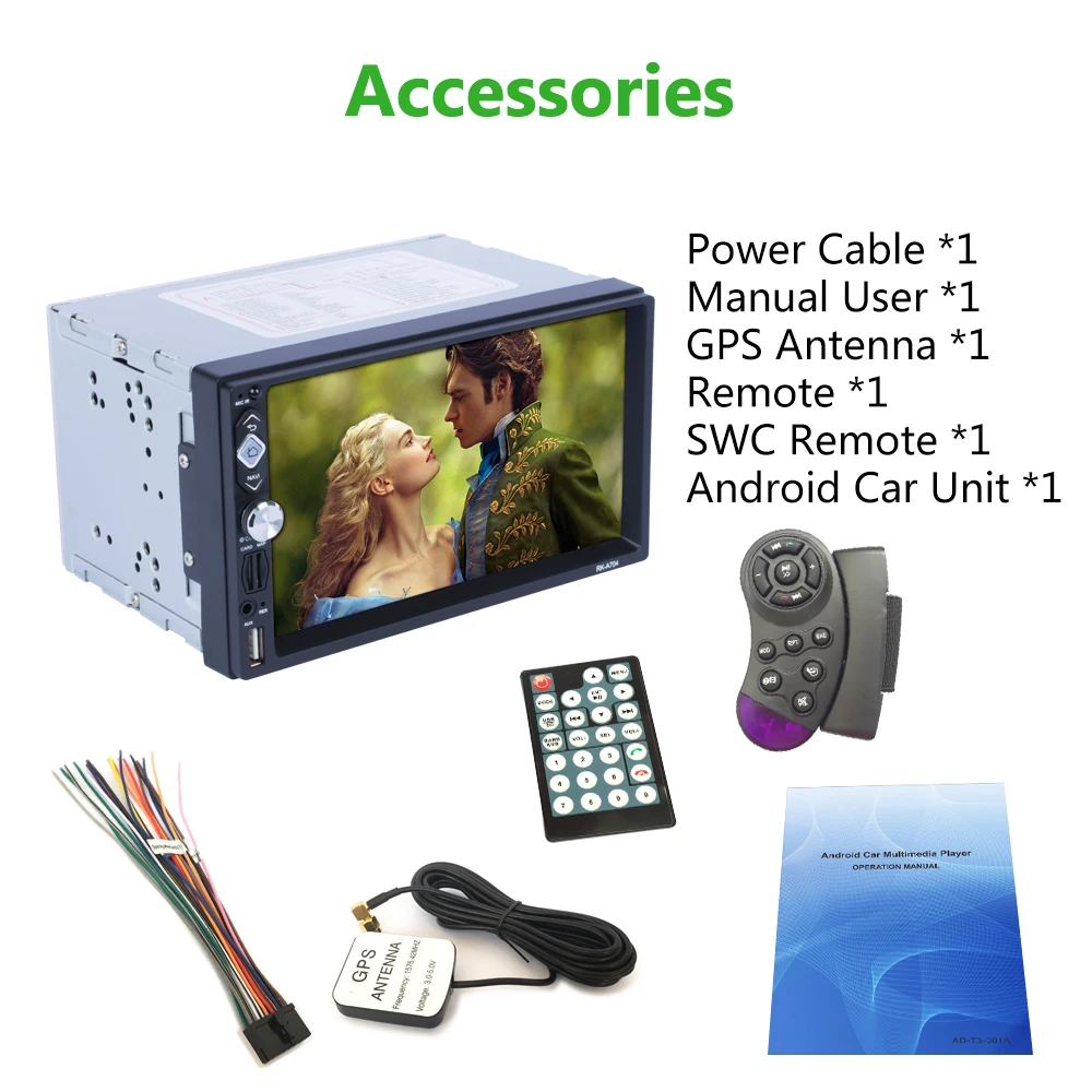 Excellent Full HD 1080P 7-inch 2DIN QUAD-core Android 7.1 Car Multimedia Player GPS Navigator Steering Wheel Control FM/AM/RDS Radio 18